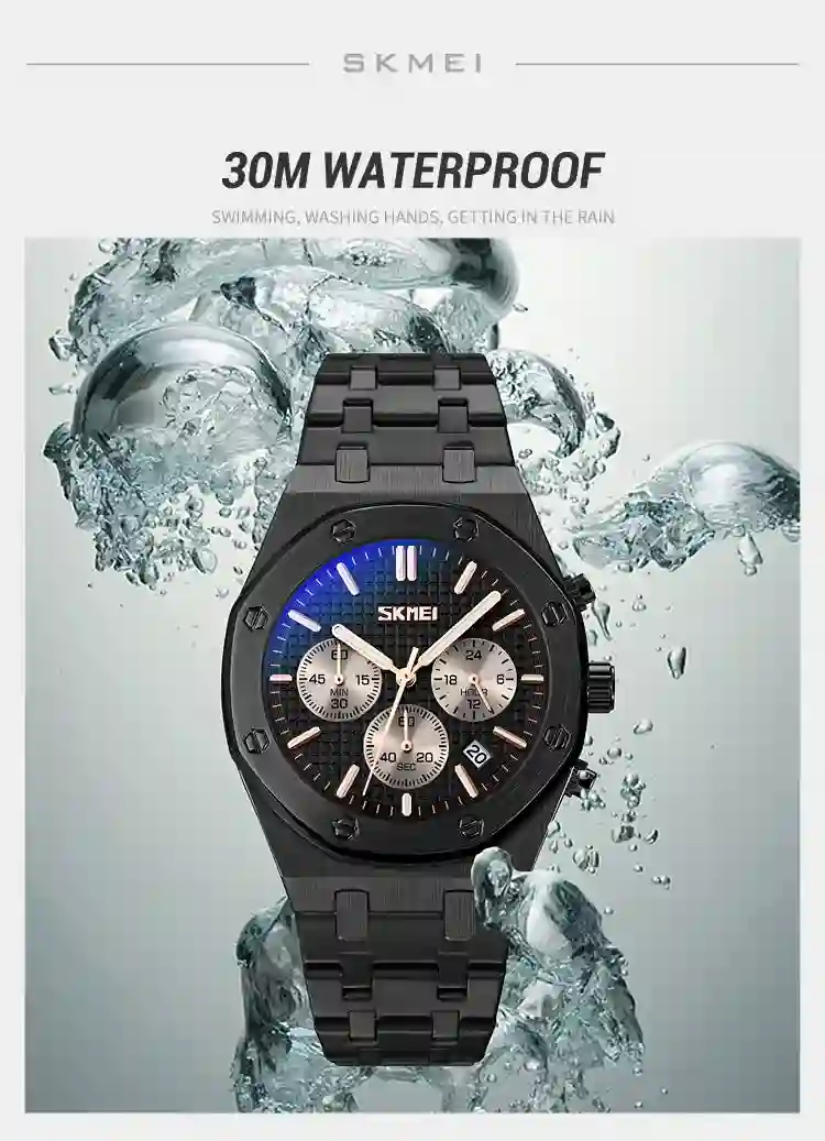 SKMEI 9296 Luxury Business Quartz Men's Watch Stainless Steel Calendar Waterproof Men Wrist watches Clock reloj hombre 9288