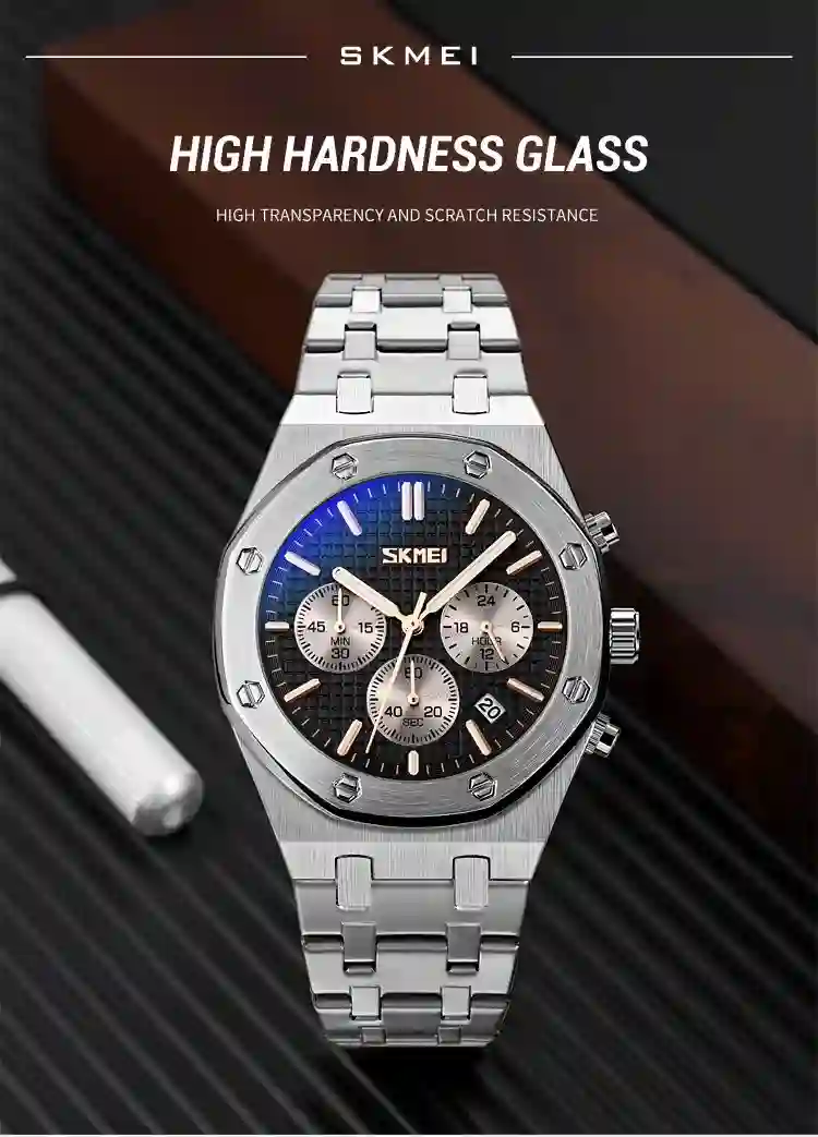 SKMEI 9296 Luxury Business Quartz Men's Watch Stainless Steel Calendar Waterproof Men Wrist watches Clock reloj hombre 9288