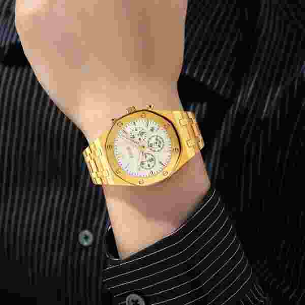 SKMEI 9296 Luxury Business Quartz Men's Watch Stainless Steel Calendar Waterproof - Image 3