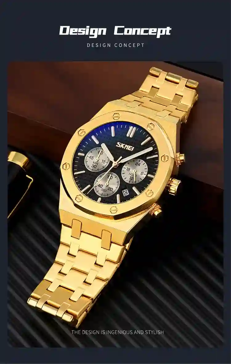 SKMEI 9296 Luxury Business Quartz Men's Watch Stainless Steel Calendar Waterproof Men Wrist watches Clock reloj hombre 9288