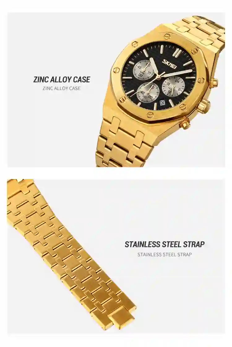 SKMEI 9296 Luxury Business Quartz Men's Watch Stainless Steel Calendar Waterproof Men Wrist watches Clock reloj hombre 9288