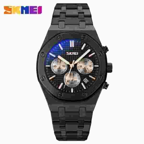 SKMEI 9296 Luxury Business Quartz Men's Watch Stainless Steel Calendar Waterproof