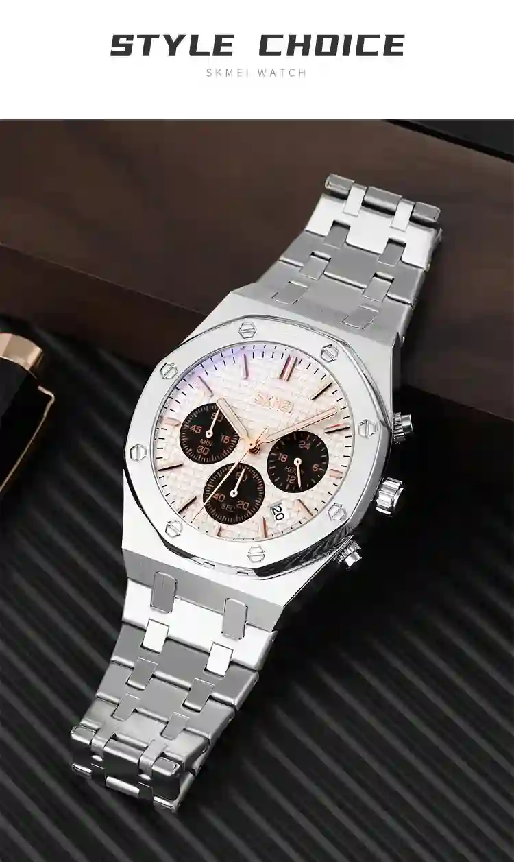 SKMEI 9296 Luxury Business Quartz Men's Watch Stainless Steel Calendar Waterproof Men Wrist watches Clock reloj hombre 9288