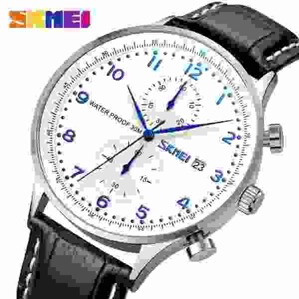 SKMEI 9301 Waterproof Quartz Mens Watch Business Durable Steel Dive