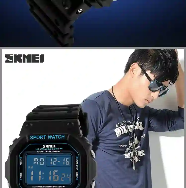 SKMEI 1134 Digital Sport Men's Watches Waterproof Military Watch Alarm Calendar Male Electronic Clock relogio masculino 1628