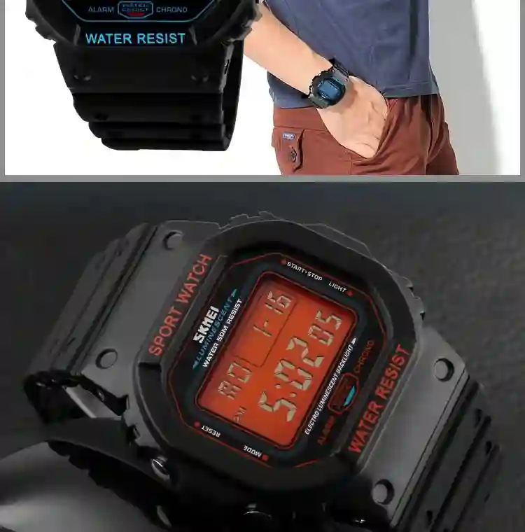SKMEI 1134 Digital Sport Men's Watches Waterproof Military Watch Alarm Calendar Male Electronic Clock relogio masculino 1628