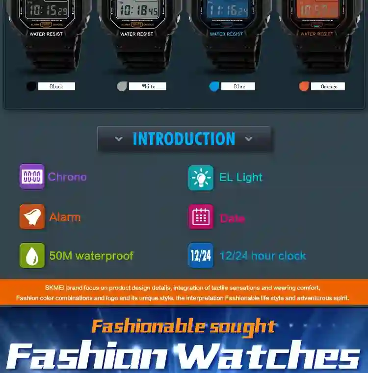 SKMEI 1134 Digital Sport Men's Watches Waterproof Military Watch Alarm Calendar Male Electronic Clock relogio masculino 1628