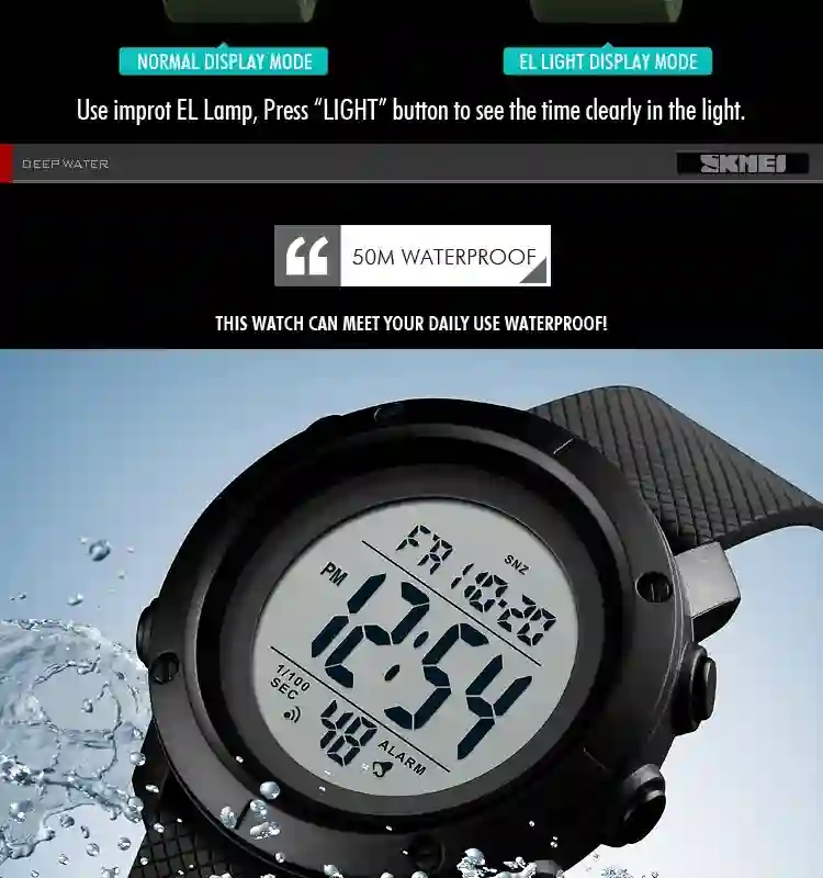 SKMEI 1416 Sport Watch Men Luxury Waterproof Electronic Watches Alarm Clock Men's Digital Wristwatches Relogio Masculino 1426