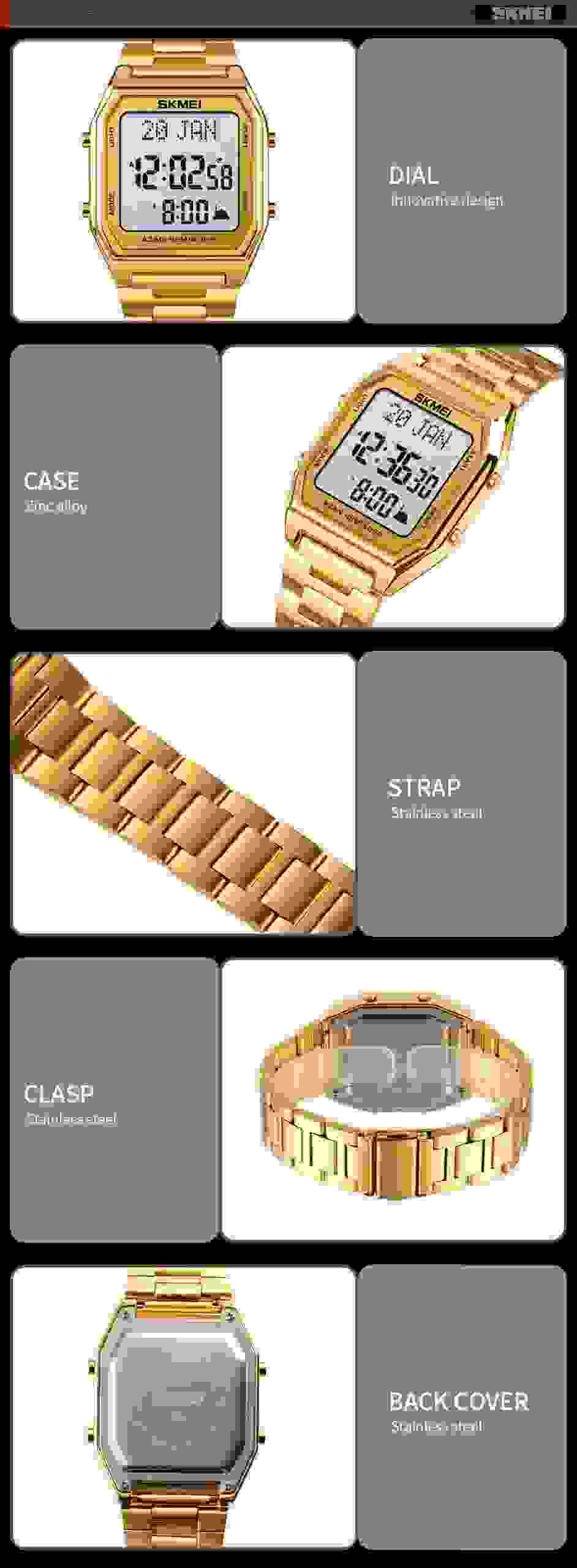 SKMEI 1763 Business Men Watch Fashion Sport Waterproof Display Digital Led Electronic Mens Wristwatches Man Clock Reloj Masculin