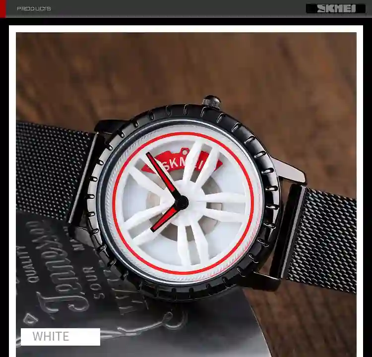 SKMEI 1634 Luxury Waterproof Quartz Mens Wristwatches Wheel Rotating Creative Date Calendar Men Watch Clock Reloj Masculino 1985