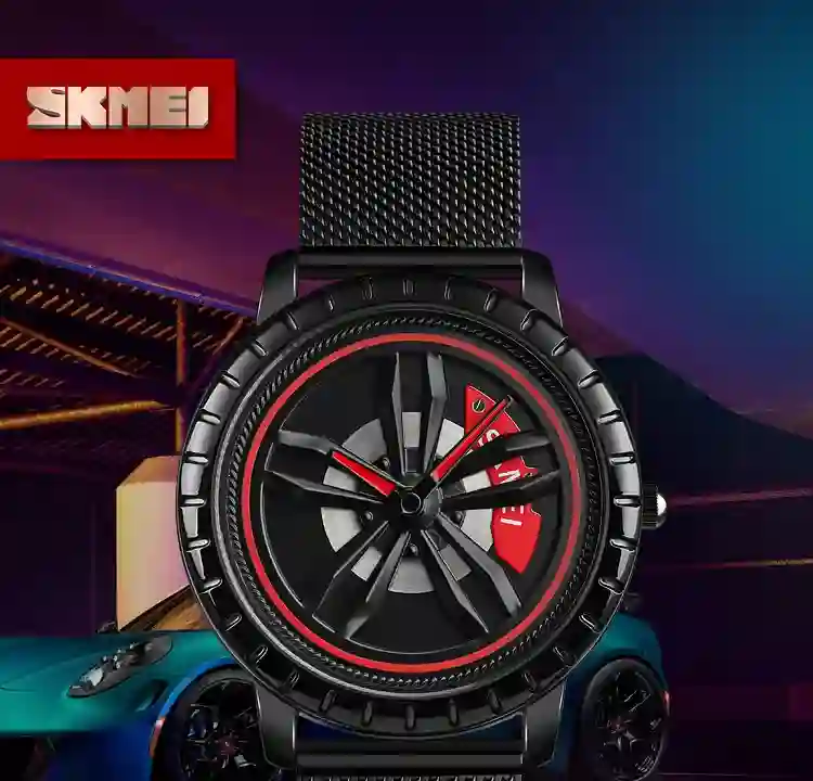SKMEI 1634 Luxury Waterproof Quartz Mens Wristwatches Wheel Rotating Creative Date Calendar Men Watch Clock Reloj Masculino 1985