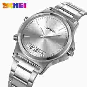 SKMEI 2120 Fashion 3 Time Back Light Display Digital Full Steel Chrono Men Sport Watch