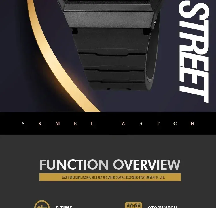 SKMEI 1683 Luxury Waterproof Mens Watches Electronic Sports Simple Stopwatch Wristwatches for Men Women Girl Relogio Masculino
