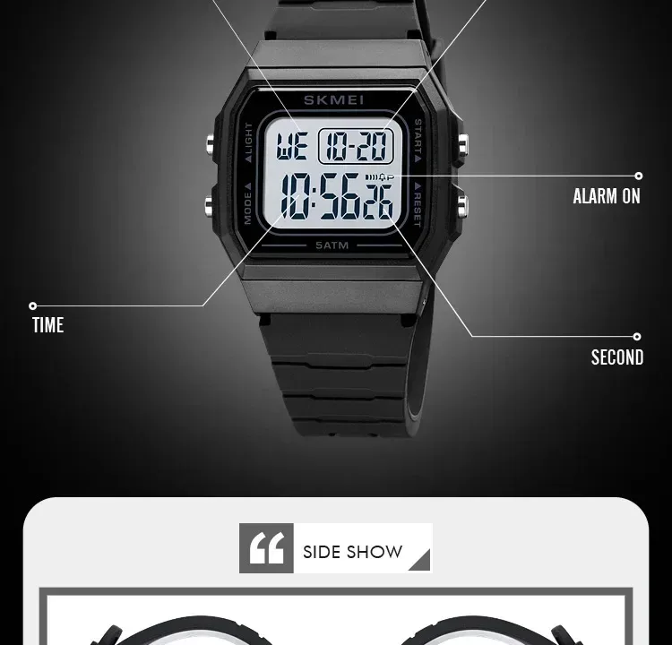 SKMEI 1683 Luxury Waterproof Mens Watches Electronic Sports Simple Stopwatch Wristwatches for Men Women Girl Relogio Masculino