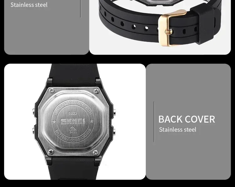 SKMEI 1683 Luxury Waterproof Mens Watches Electronic Sports Simple Stopwatch Wristwatches for Men Women Girl Relogio Masculino