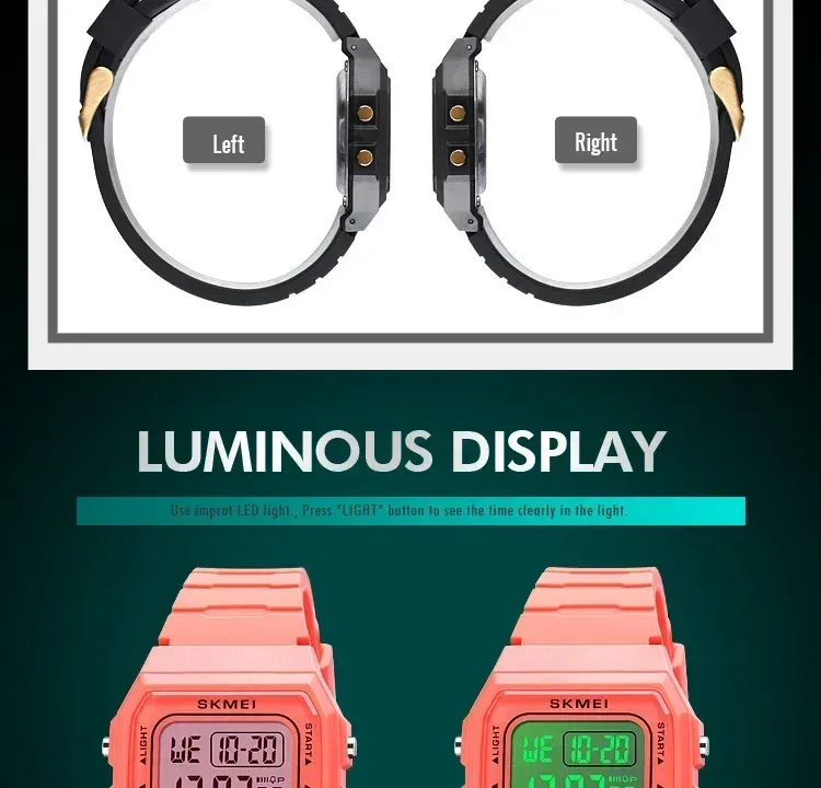 SKMEI 1683 Luxury Waterproof Mens Watches Electronic Sports Simple Stopwatch Wristwatches for Men Women Girl Relogio Masculino