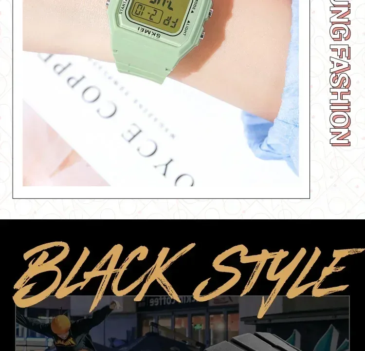 SKMEI 1683 Luxury Waterproof Mens Watches Electronic Sports Simple Stopwatch Wristwatches for Men Women Girl Relogio Masculino