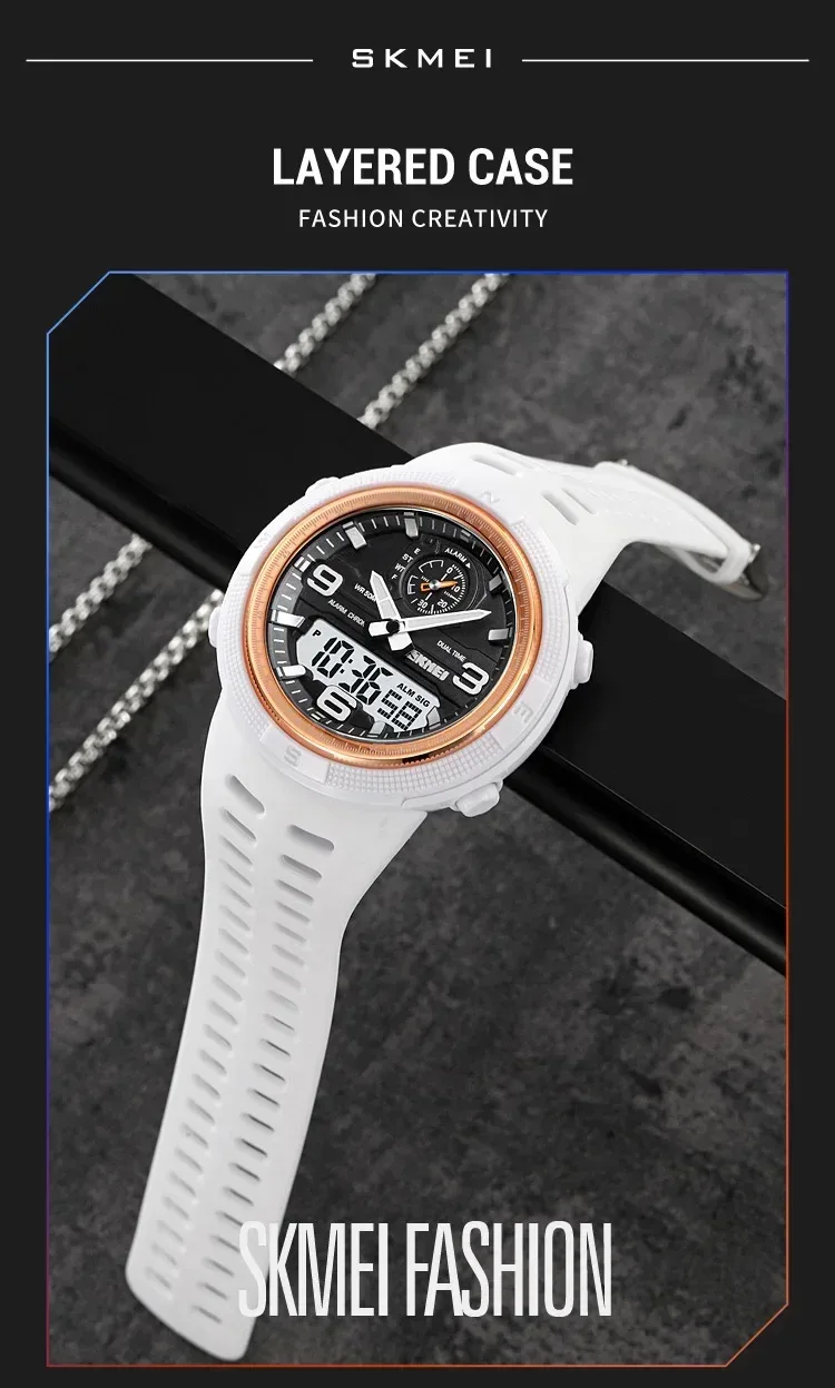 SKMEI 1655 Sport Digital Watch for Men Dual Display Waterproof Student Exploration Electronic Mens Wristwatches Back Light 1251