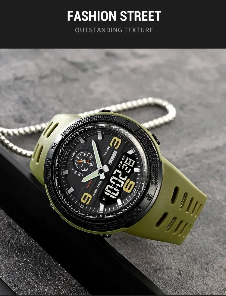 SKMEI 1655 Sport Digital Watch for Men Dual Display Waterproof Student Exploration Electronic Mens Wristwatches Back Light 1251