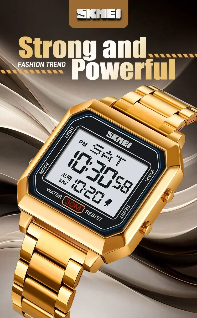 SKMEI 2149 Electronic Watch for Men Square Steel Student Sports Waterproof Back Light Digital Wristwatches Mens Reloj Hombre