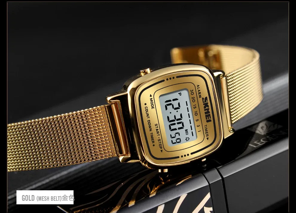 SKMEI 1252 Sport Watch Women 3Bar Waterproof Ladies Alarm Clock Digital Watch