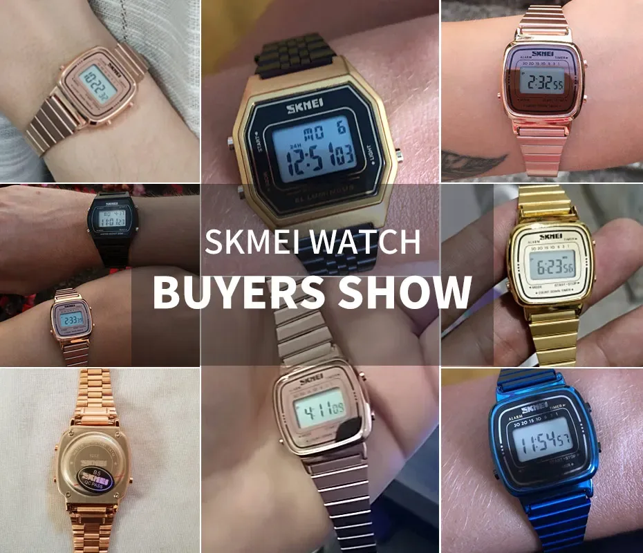 SKMEI 1252 Sport Watch Women 3Bar Waterproof Ladies Alarm Clock Digital Watch
