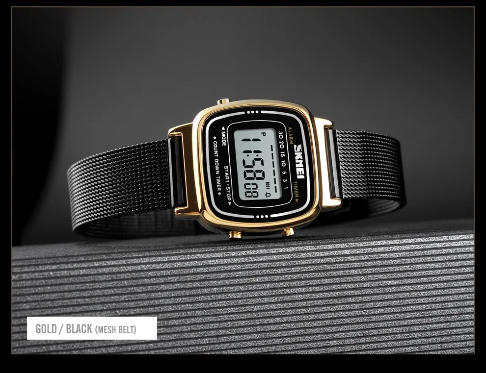 SKMEI 1252 Sport Watch Women 3Bar Waterproof Ladies Alarm Clock Digital Watch
