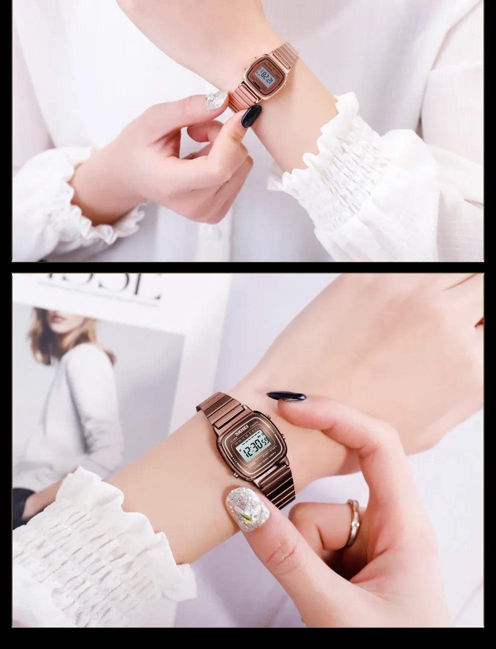 SKMEI 1252 Sport Watch Women 3Bar Waterproof Ladies Alarm Clock Digital Watch