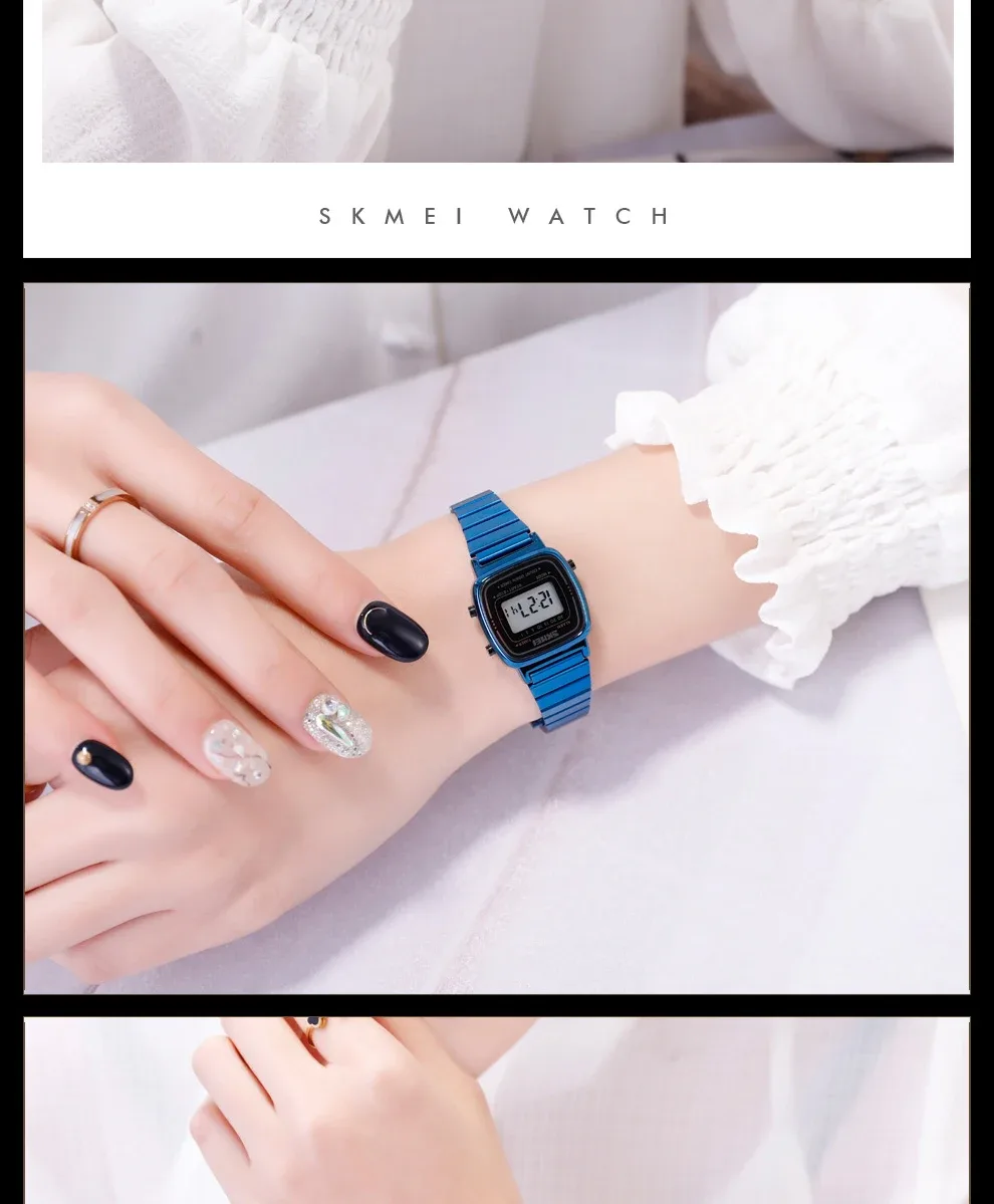 SKMEI 1252 Sport Watch Women 3Bar Waterproof Ladies Alarm Clock Digital Watch