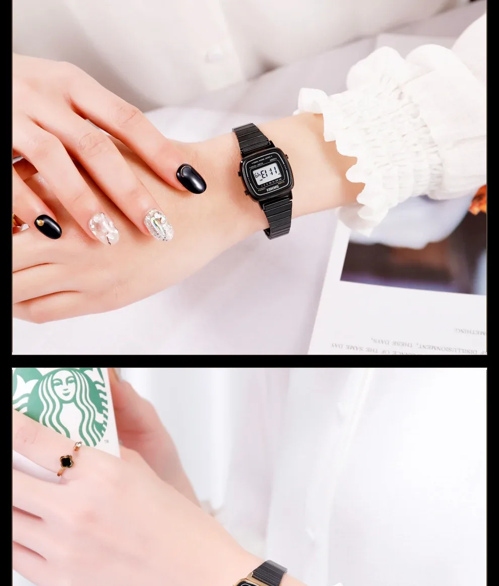 SKMEI 1252 Sport Watch Women 3Bar Waterproof Ladies Alarm Clock Digital Watch