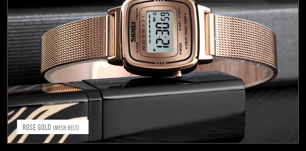 SKMEI 1252 Sport Watch Women 3Bar Waterproof Ladies Alarm Clock Digital Watch