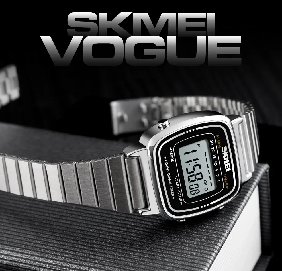 SKMEI 1252 Sport Watch Women 3Bar Waterproof Ladies Alarm Clock Digital Watch