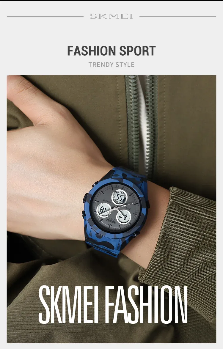 SKMEI 2109 Sport Watches Mens Multifunctional Time Military Camouflage Countdown Digital Men Wristwatch Waterproof Chrono Clock