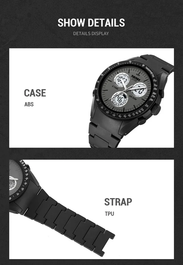 SKMEI 2109 Sport Watches Mens Multifunctional Time Military Camouflage Countdown Digital Men Wristwatch Waterproof Chrono Clock