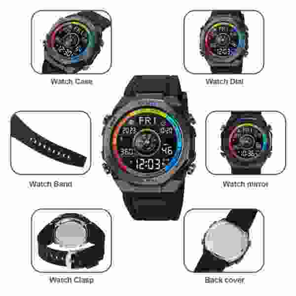SKMEI 2209 Sports Electronic Watch Mens Outdoor Military Waterproof Countdown LED - Image 5