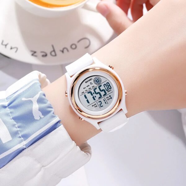 SKMEI 2094 Luxury Digital Womens Wristwatch Stopwatch Lady Back Light Waterproof - Image 3