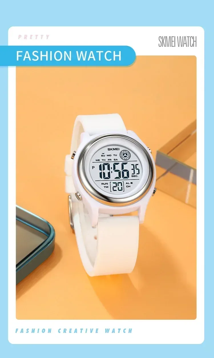SKMEI 2094 Luxury Digital Womens Wristwatches Stopwatch Lady Back Light Waterproof Shockproof Countdown Watches for Women 1721
