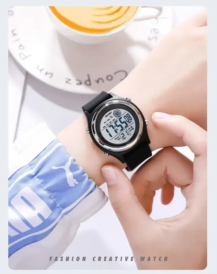 SKMEI 2094 Luxury Digital Womens Wristwatches Stopwatch Lady Back Light Waterproof Shockproof Countdown Watches for Women 1721