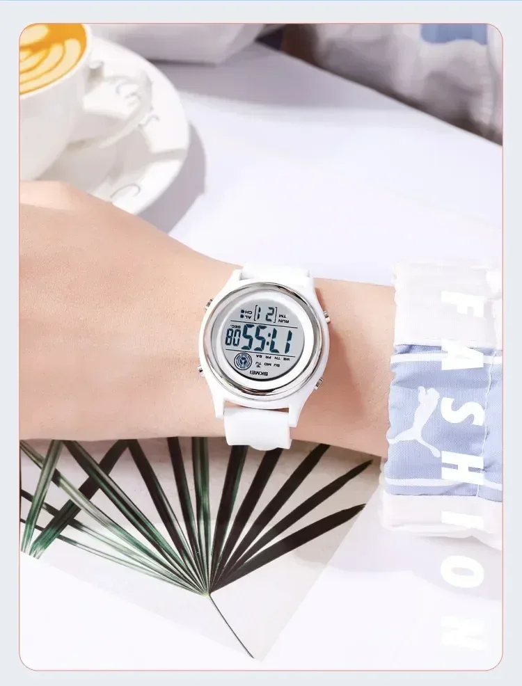 SKMEI 2094 Luxury Digital Womens Wristwatches Stopwatch Lady Back Light Waterproof Shockproof Countdown Watches for Women 1721