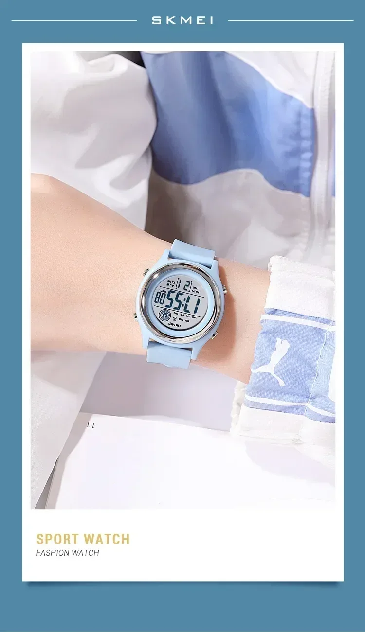 SKMEI 2094 Luxury Digital Womens Wristwatches Stopwatch Lady Back Light Waterproof Shockproof Countdown Watches for Women 1721