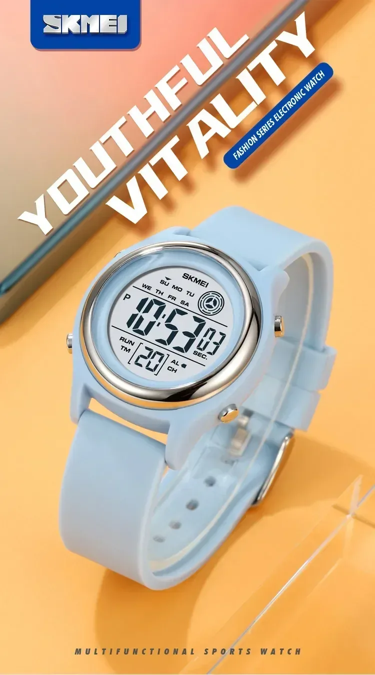 SKMEI 2094 Luxury Digital Womens Wristwatches Stopwatch Lady Back Light Waterproof Shockproof Countdown Watches for Women 1721