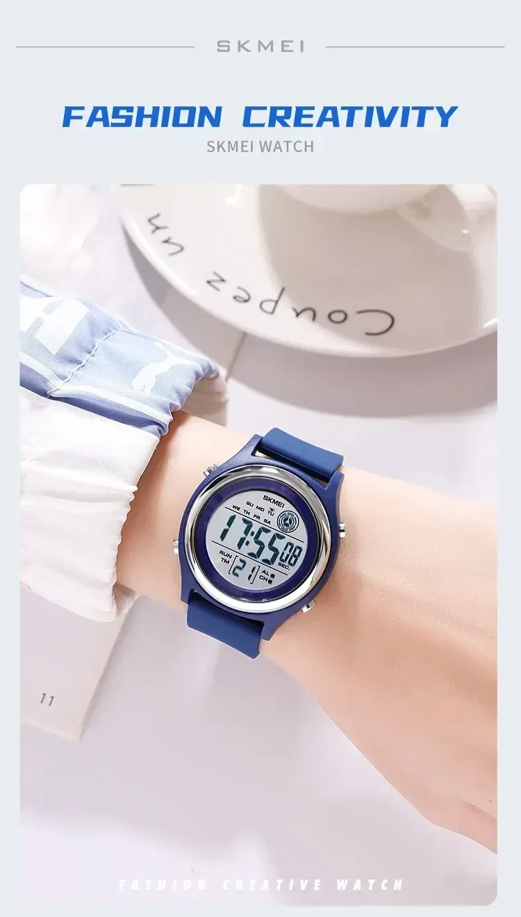 SKMEI 2094 Luxury Digital Womens Wristwatches Stopwatch Lady Back Light Waterproof Shockproof Countdown Watches for Women 1721