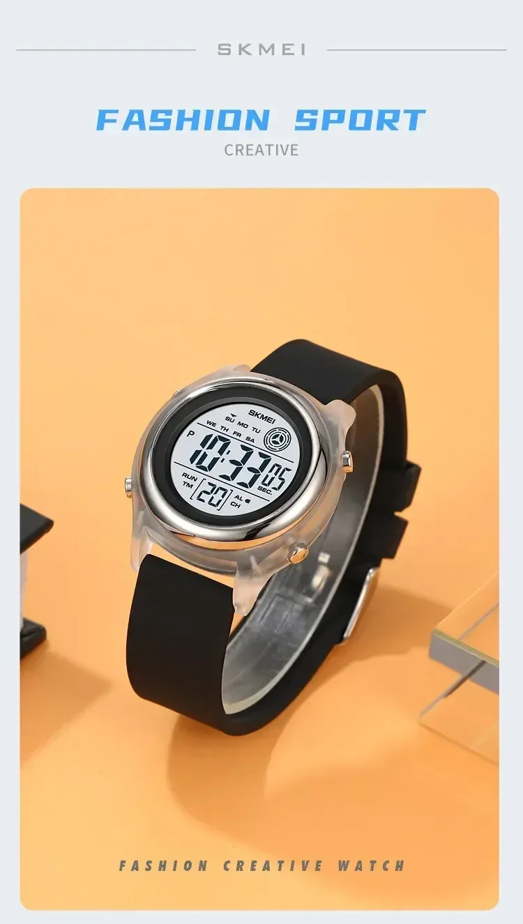 SKMEI 2094 Luxury Digital Womens Wristwatches Stopwatch Lady Back Light Waterproof Shockproof Countdown Watches for Women 1721