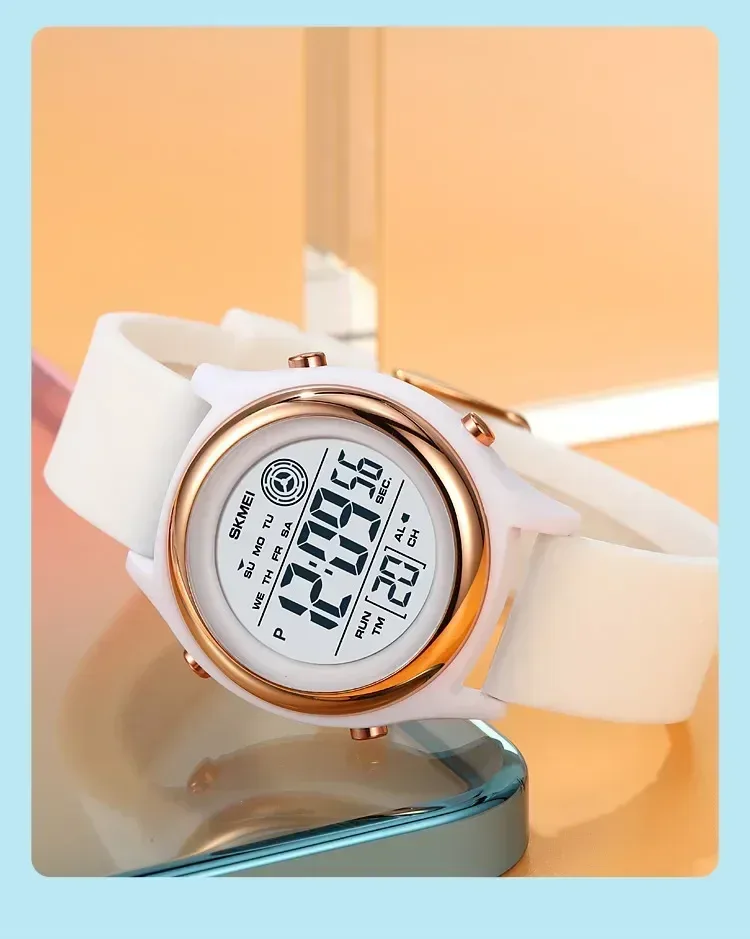 SKMEI 2094 Luxury Digital Womens Wristwatches Stopwatch Lady Back Light Waterproof Shockproof Countdown Watches for Women 1721