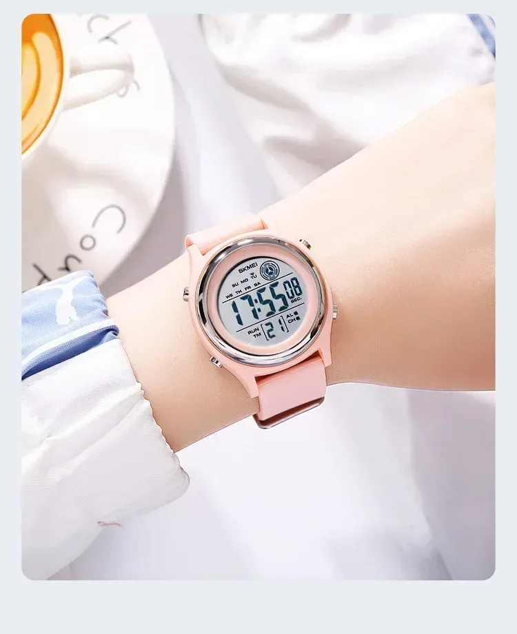 SKMEI 2094 Luxury Digital Womens Wristwatches Stopwatch Lady Back Light Waterproof Shockproof Countdown Watches for Women 1721