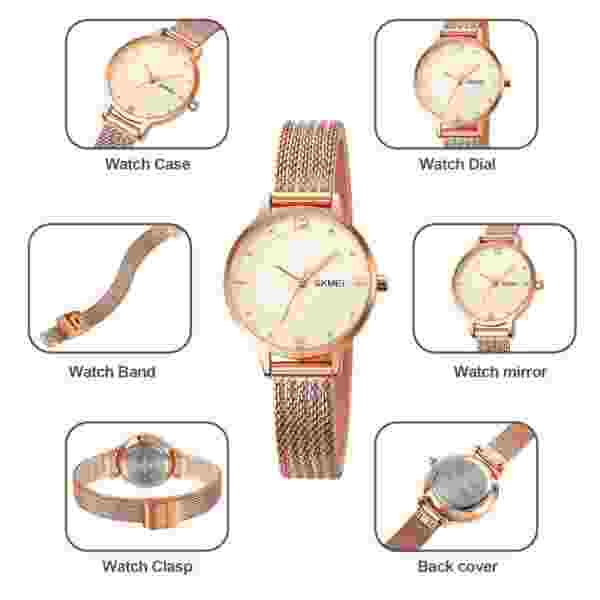 SKMEI 1874 Luxury Japan Quartz Movement Sports Ladies Waterproof Steel - Image 5