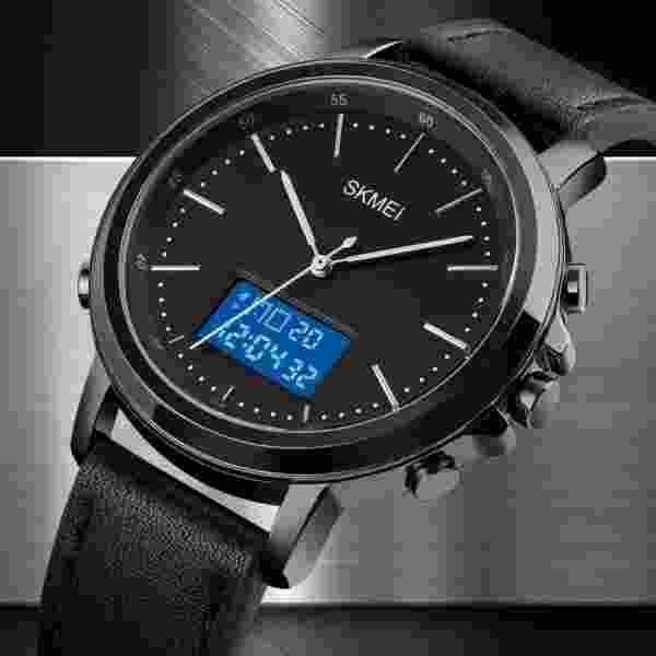 SKMEI 1652 Luxury Quartz Watch for Men Sports Waterproof Leather - Image 2