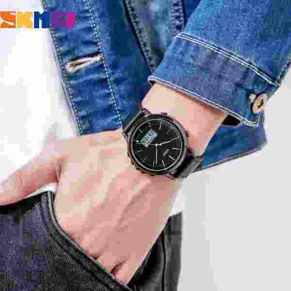 SKMEI 1652 Luxury Quartz Watch for Men Sports Waterproof Leather - Image 5