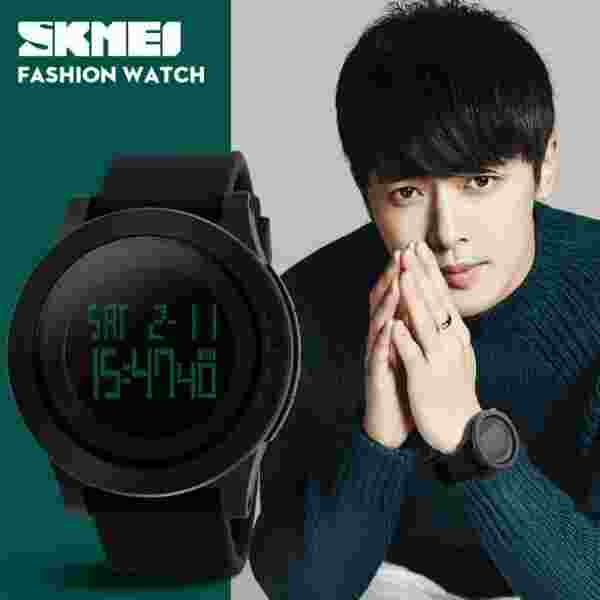 SKMEI 1142 Luxury Sports Wristwatch Mens Silicone Waterproof LED Display Military Digital Watch - Image 3