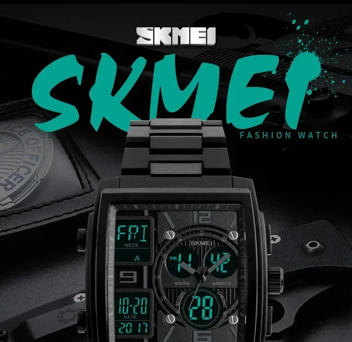 SKMEI Luxury Digital Watch for Men Countdown Date Sports Waterproof Electronic Wristwatches Mens Clock Relogio Masculino 1274